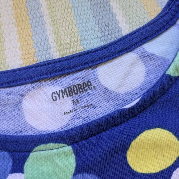 Gymboree Blue knit polka dot dress size Medium - Picture 2 of 9